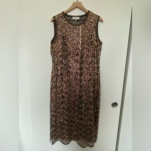NWT Corey Lynn Calter Anthropologie Sequin Midi Dress sz L